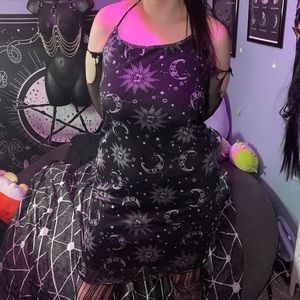 💚Star and moon tie neck dress